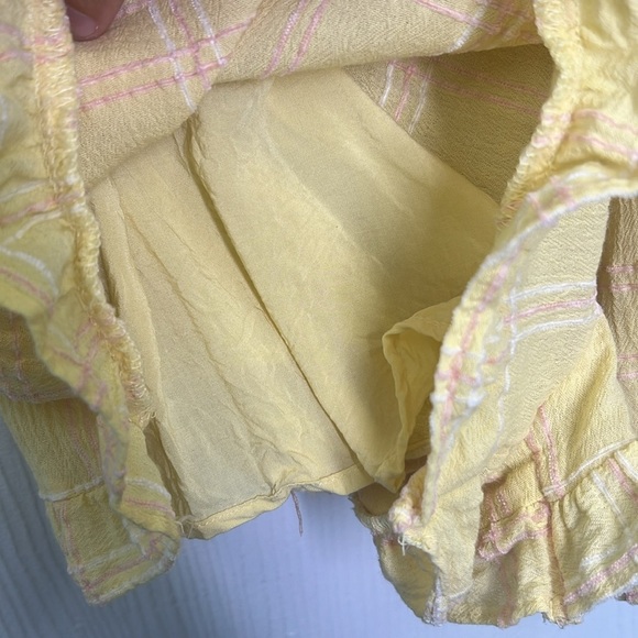 Urban Outfitters - Ruffle Me Yellow Gingham Spaghetti Strap Short Romper SZ XS - Picture 8 of 11